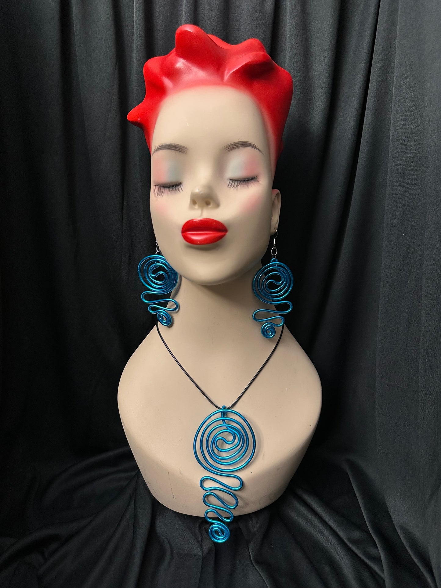 Waterwave Necklace and Earrings Set #6 (Turquoise)