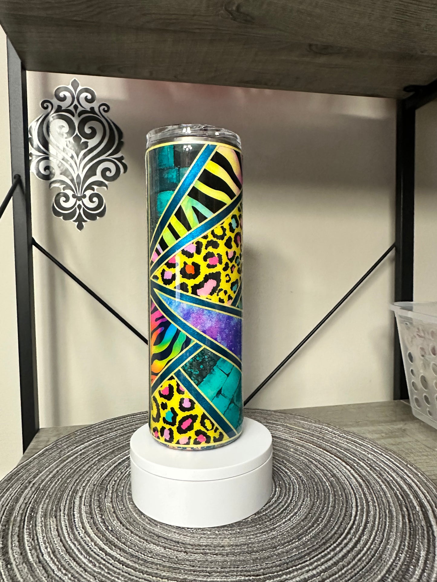 Lisa’s stain glass mixed mediaTumbler 30oz straight (Copy)