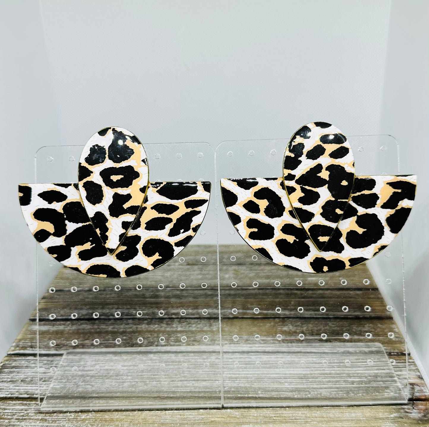 80’s Retro Large Half Circle Stud