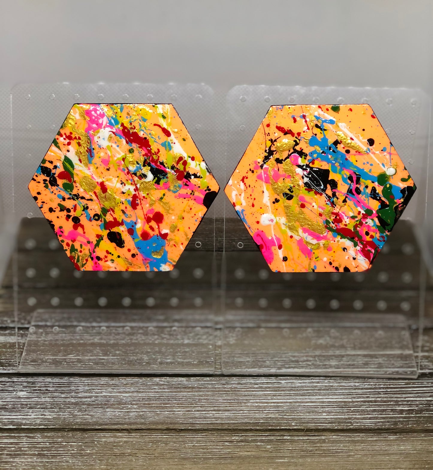 Splatter Girl Vibe Stud Large Earrings
