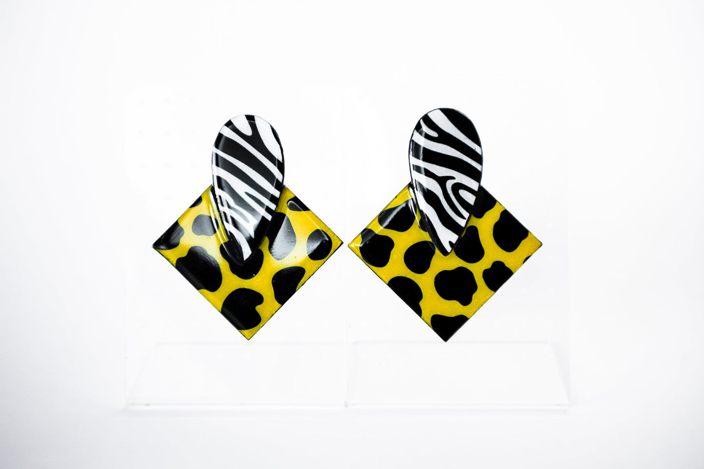 80’s Retro Diamond Shaped Stud Earrings