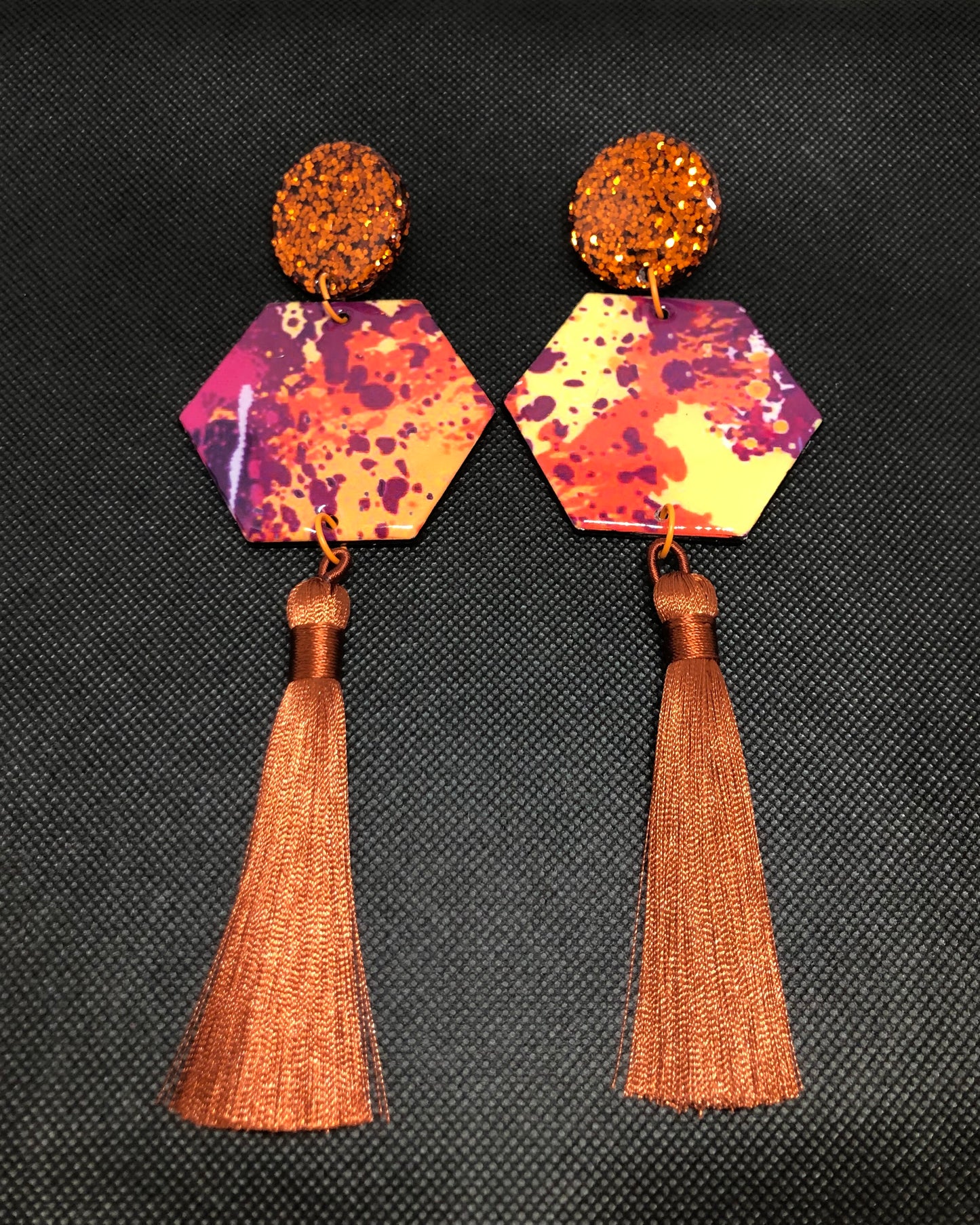 “Animal Print” Tassel Stud Earrings