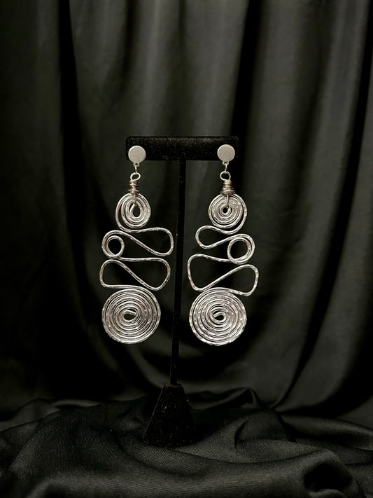 Waterfall Stud Earrings #1 (Silver)