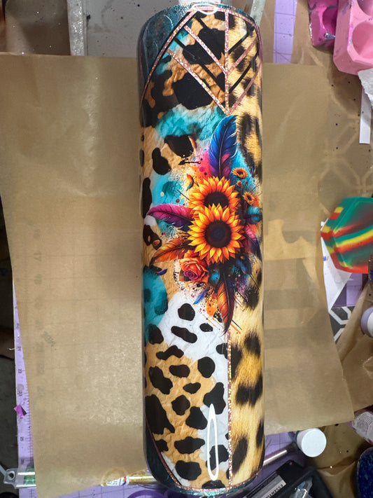 Leopard Mixed Media Tumbler 32 oz plump
