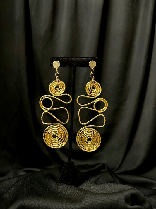 Waterfall Stud Earrings #2 (Gold)