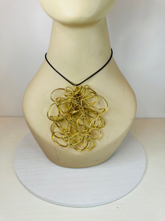 Abstract 3D Necklace - Gold