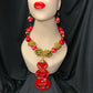 Royal Red Heart Necklace Set