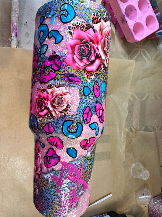 Pink Glitter Tumbler 40oz