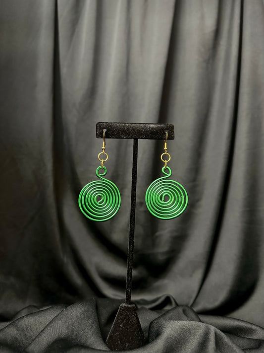 Whirlpool Earrings #3 (Green)
