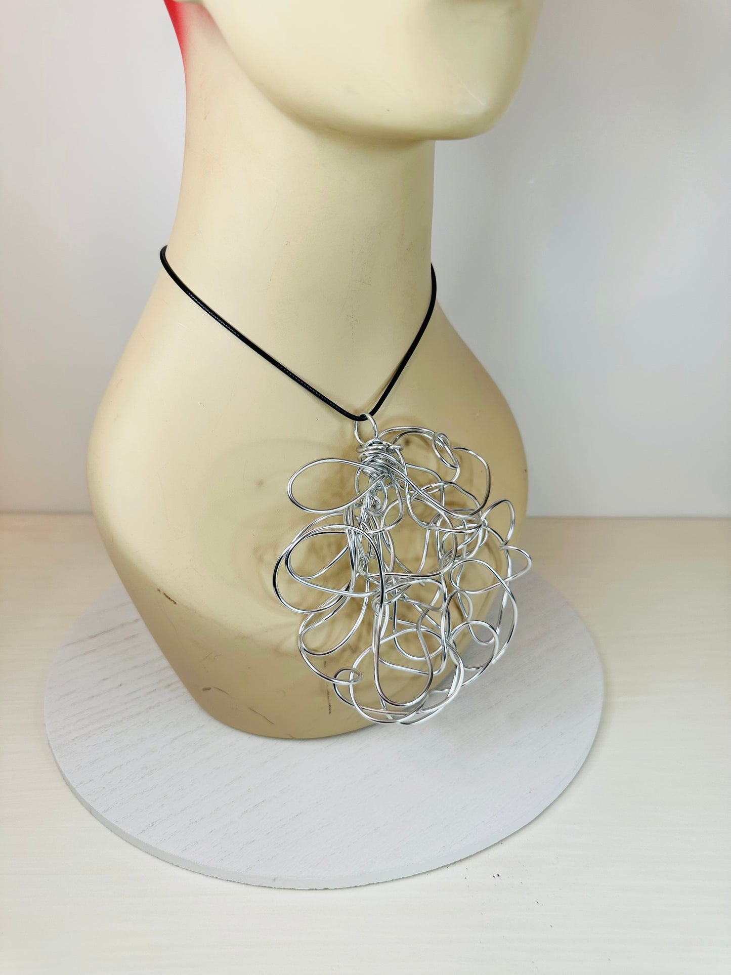 Abstract 3D Necklace - Silver