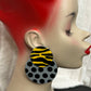 Old Skool “Niayana” Stud earrings- Grey & Yellow