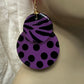 Old Skool “Niayana” Dangle earrings- Putple & Black