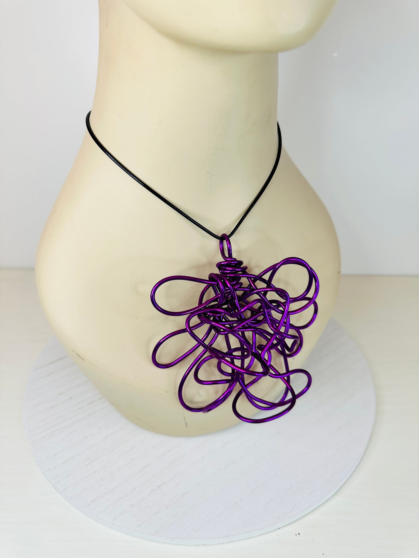 Abstract 3D Necklace - Purple