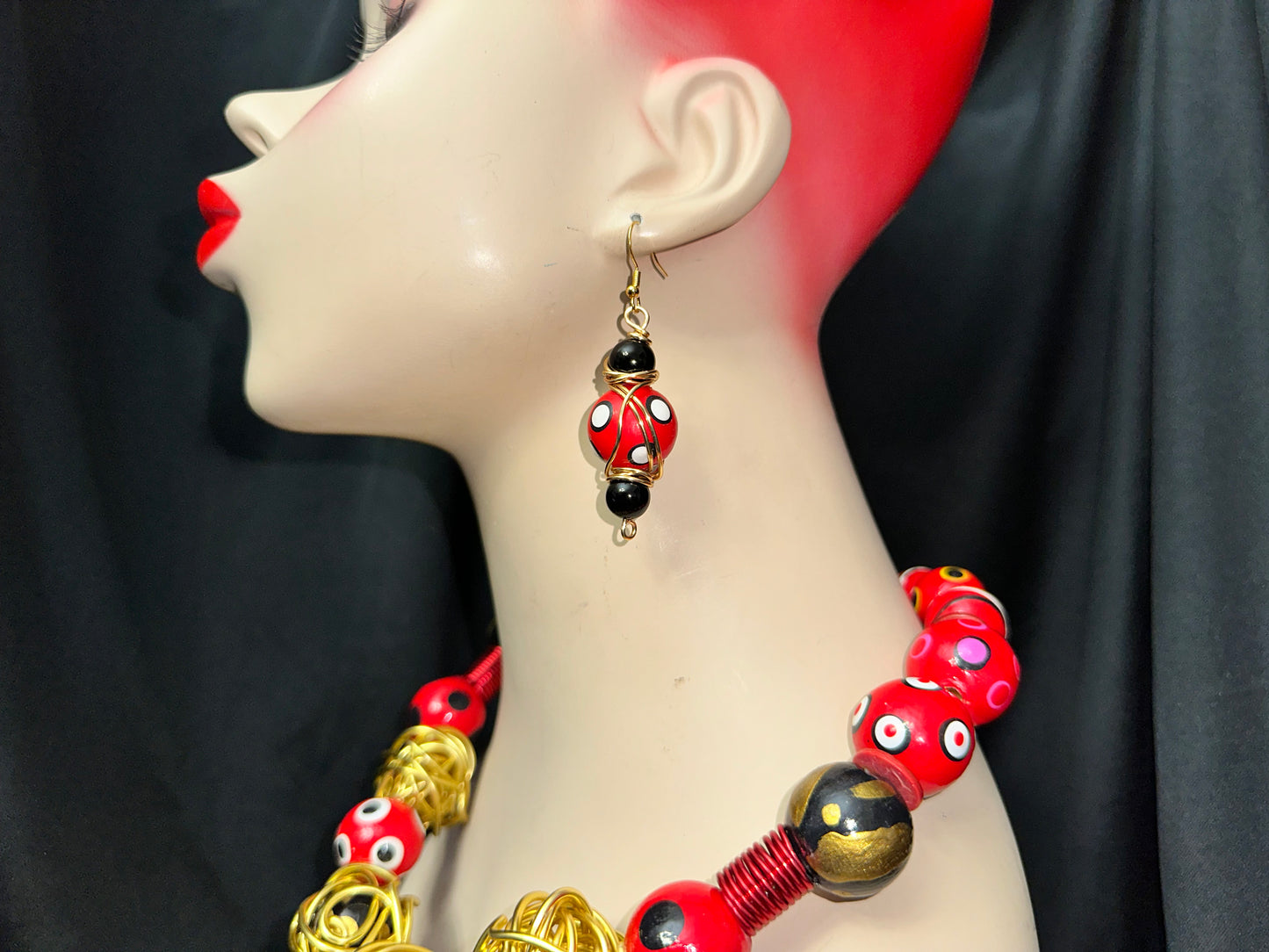 Royal Red Heart Necklace Set