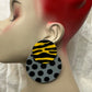 Old Skool “Niayana” Stud earrings- Grey & Yellow