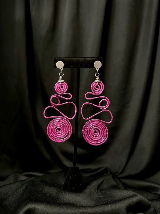 Waterfall Stud Earrings #5 (Pink)