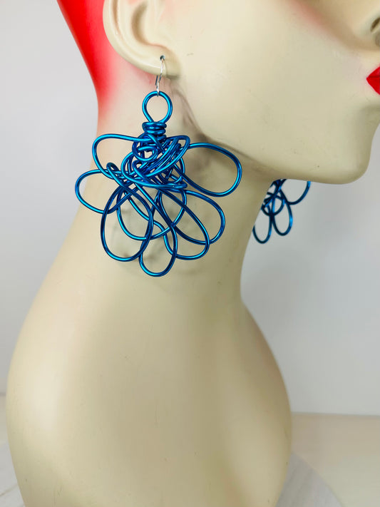 Abstract Earrings - Turquoise Blue