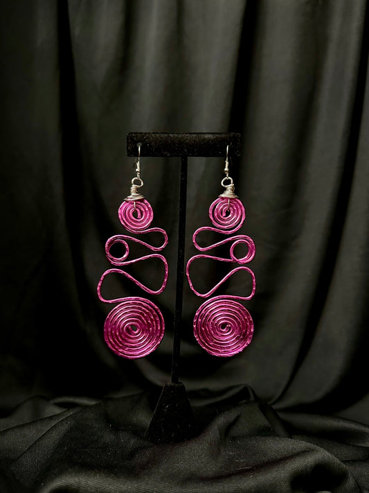 Waterfall Dangle Earrings #5 (Pink)