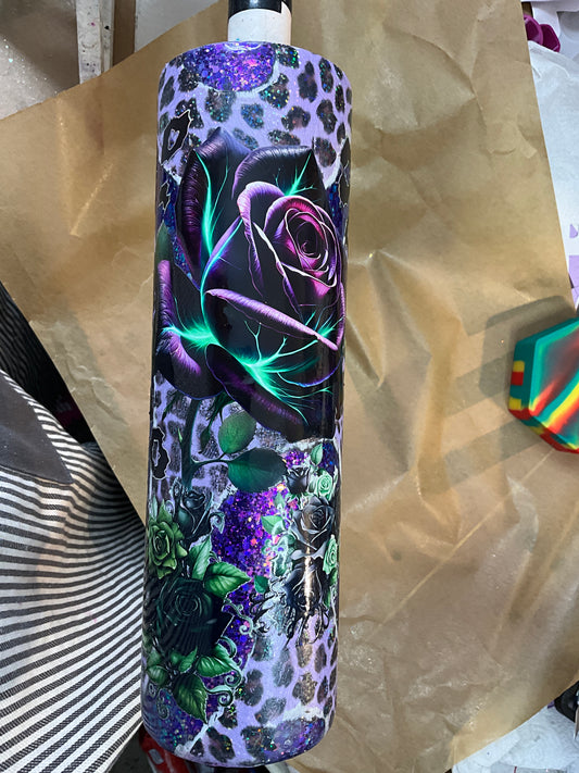 Purple Rose Throwdown Leopard Tumbler 35 oz