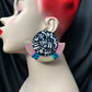 Abstract Stud Half Earrings - Pink, Green, Teal