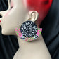 Abstract Stud Half Earrings - Pink, Green, White
