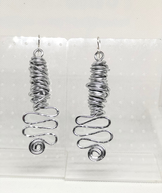 DTBD Silver Wire Dangle Earrings-lightweight (TM)